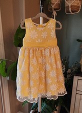 Blueberi Boulevard Yellow  White Floral Summer/Spring Dress, Sleeveless, 2T