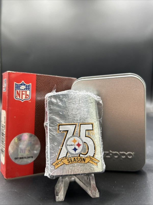 Zippo 2007 Pittsburgh Steelers 75th Season NFL Lighter Sealed New In Box. ML
