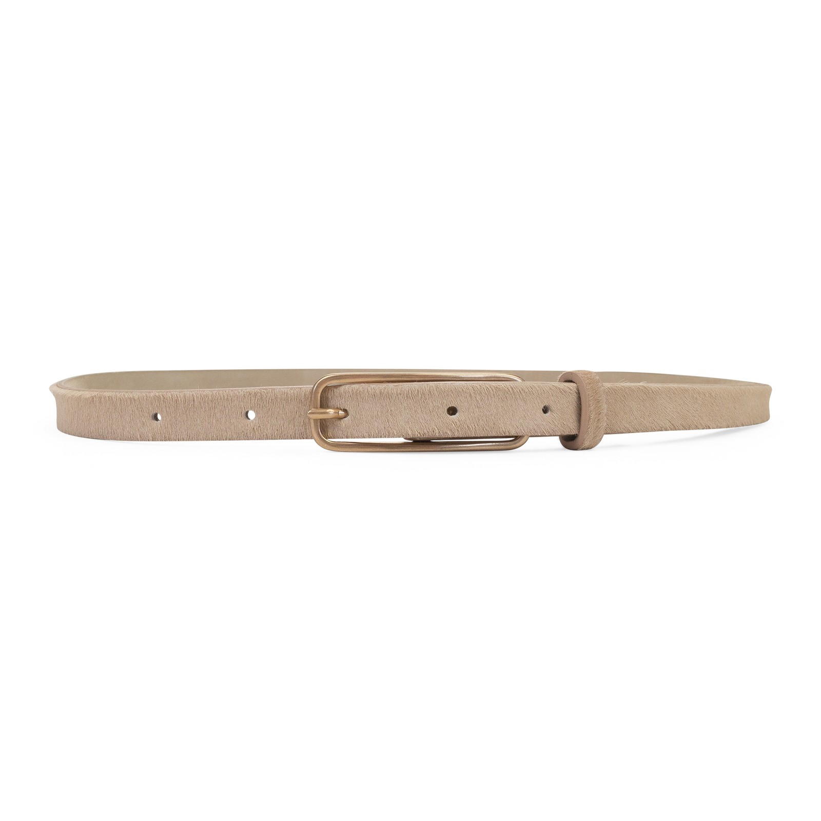 NWT BRUNELLO CUCINELLI TAN DYED CALF FUR BELT SIZE M $400