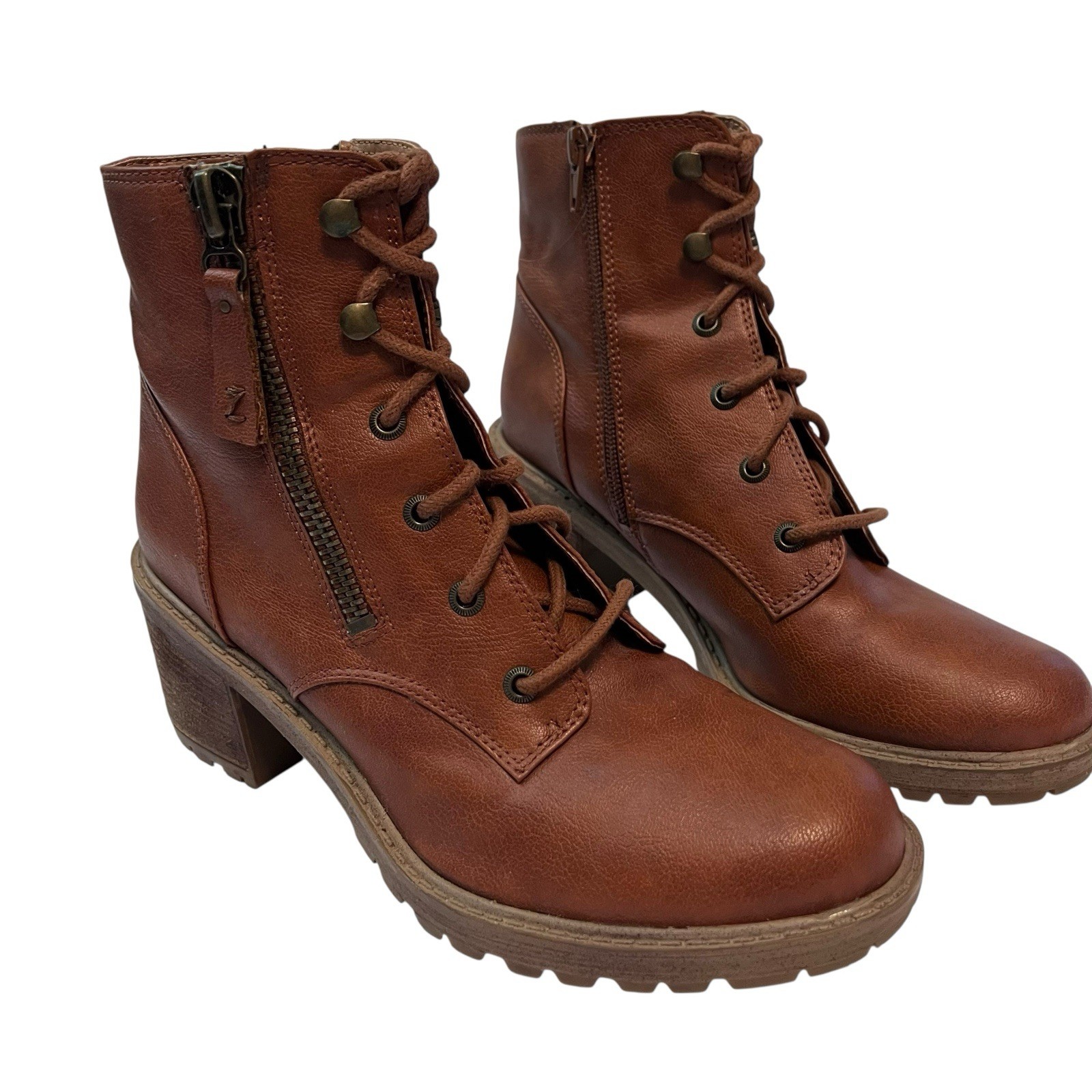 SAOLA Stivali da combattimento Zodiac Gaige stringati suola a strappo cognac marrone marrone marrone chiaro donna 8 5 stivaletti