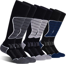 3 Pack Wool Ski Socks for Men and Women Skiing Snowboarding Cold Weather Wint...