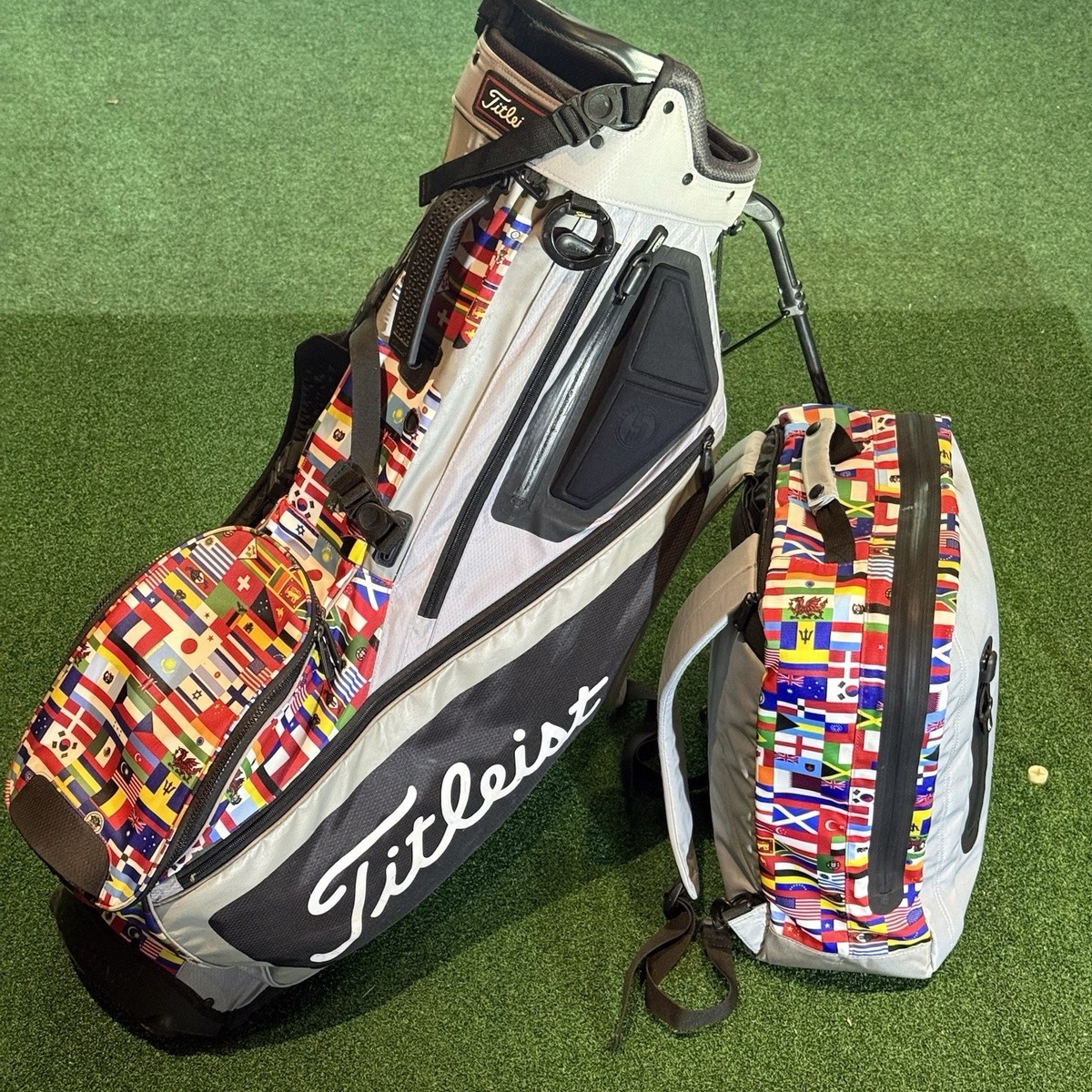 Titleist Players 5 Rare 'World Flag' Stand Bag & Backpack | eBay