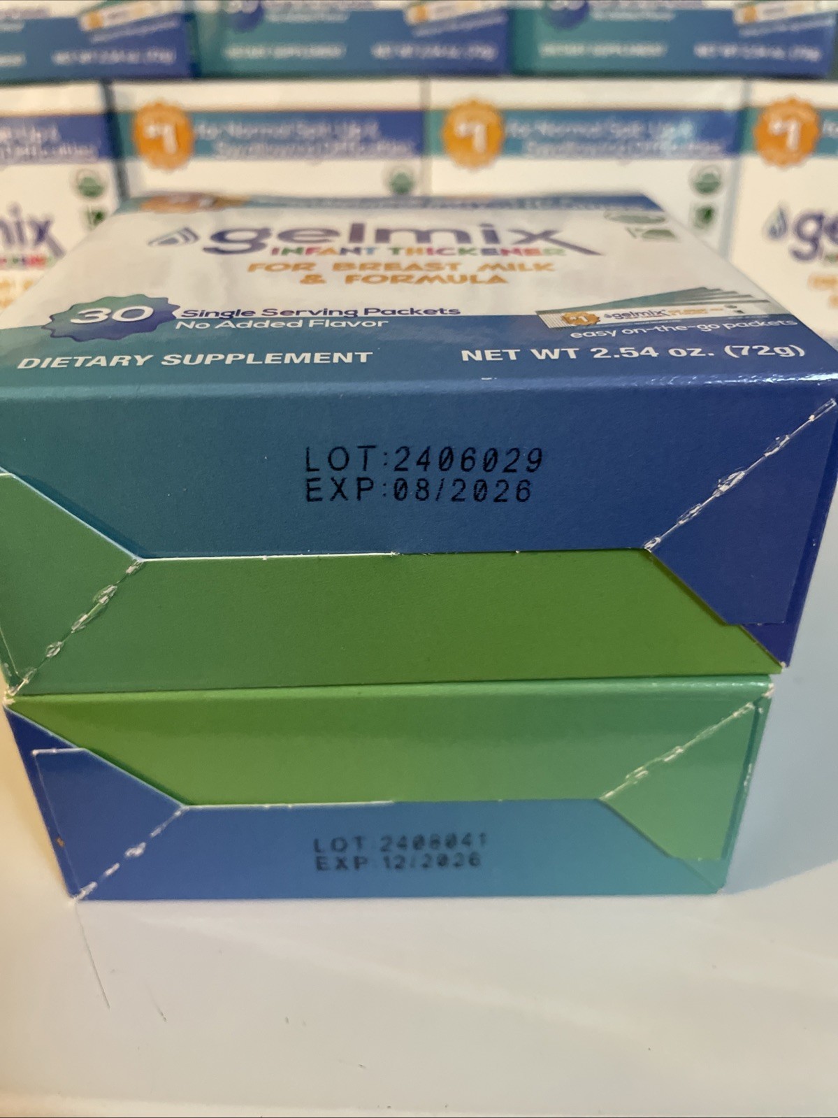 (9) Gelmix Infant Thickener Box of 30 Sticks Exp 08/26-12/26 - Free Shipping