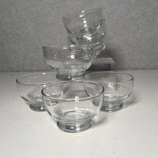 Set of 7 Clear Glass Footed Sherbet Ice Cream Sundae Dish or Sauce Bowl