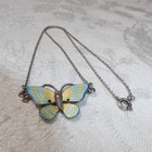 VINTAGE VB VOLMER BAHNER DENMARK STERLING SILVER ENAMEL BUTTERFLY NECKLACE — photo 4