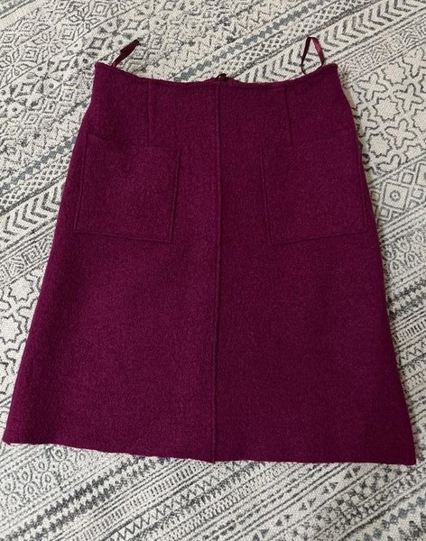 Women Laura Ashley Skirt Purple Wool 36