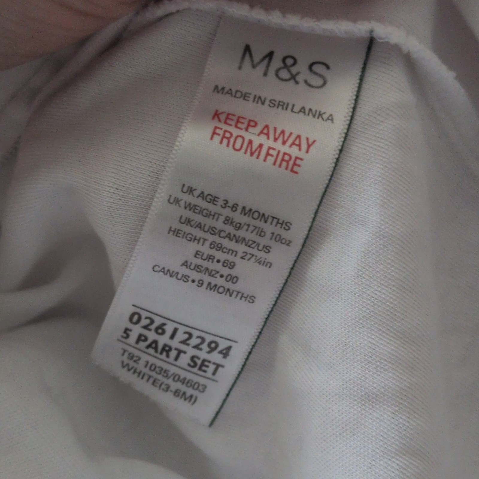 M&S Baby White Solid Round Neck Bodysuit + Vest 3-6 Months image 3