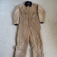 Carhartt Men's Vintage Coveralls Canvas Duck Jumpsuit Size Large Tall USA 1980  s