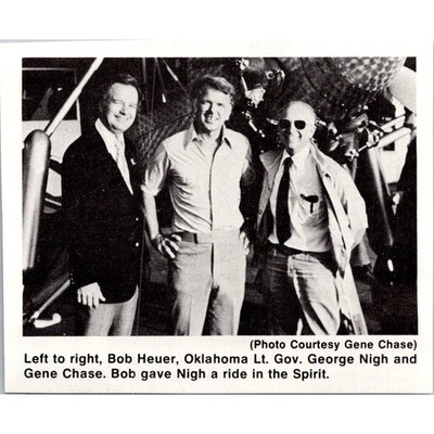 Bob Heuer Gov George Nigh & Gene Chase 1978 Sport Aviation Photo SAH5-8