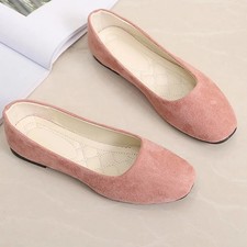 Womens Flats Ballet Shoes Slip on Comfortable Soft Casual Dress Shoes Square New