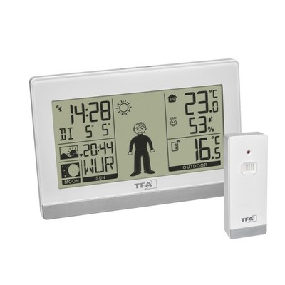 Digitale Wetterstation Weather Boy, 35.1159.02, Funk, mit Außensensor, Innenu...