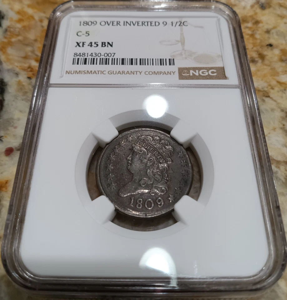 1809 / 6 "over 6" Classic Half Cent, NGC XF-45, an achievable variety - Image 2 of 4