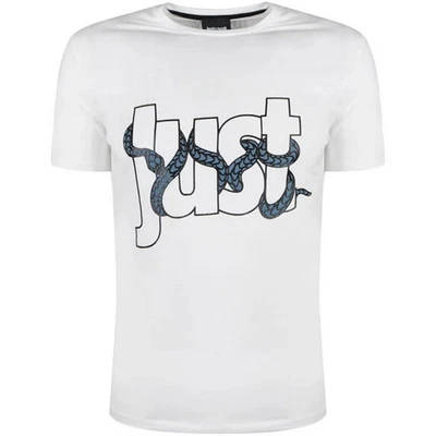 Just Cavalli – Weißes T-Shirt mit Schlangenlogo - Bild 1 von 2