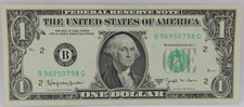 1963B Joseph Barr Note Fancy Serial Number One Dollar Bill B96950798G Ladder