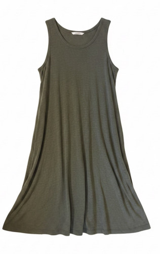 Madewell Green Cotton Knit Scoop Neck Sleeveless Shift Midi Dress Size XXS