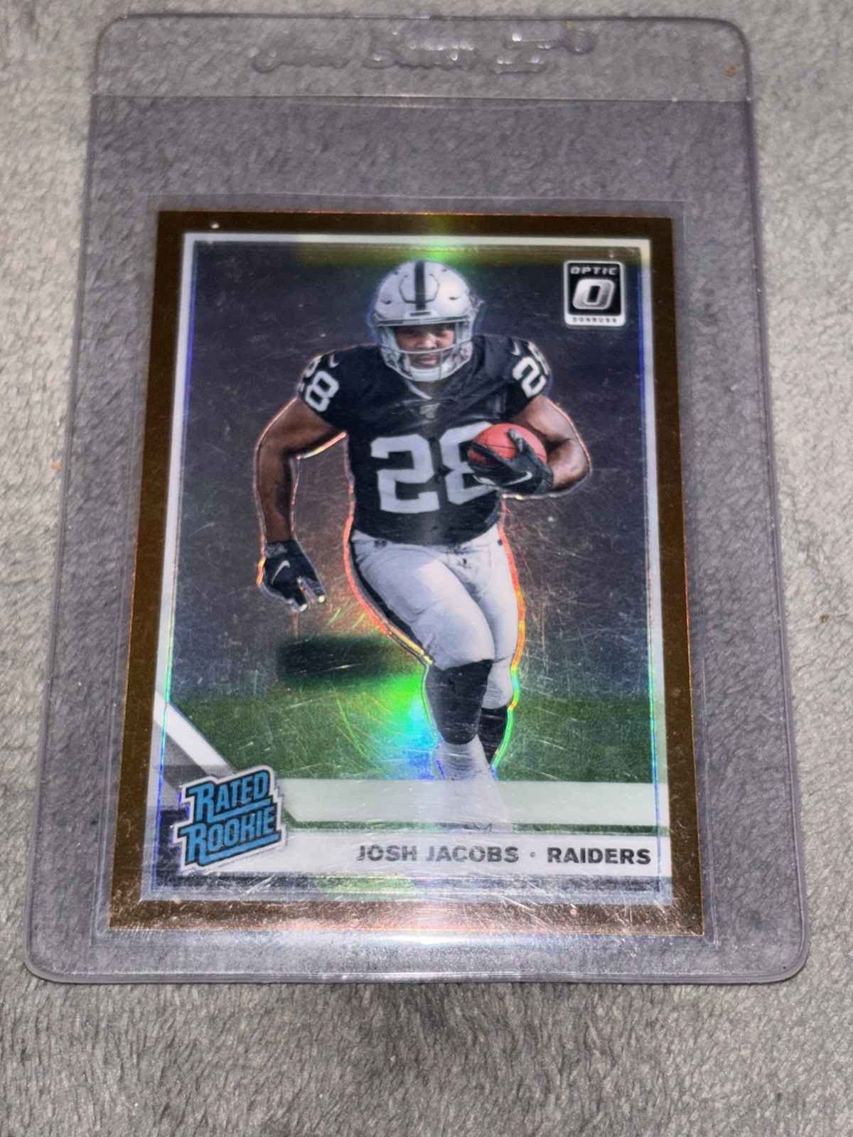 2019 Optic Bronze Holo Prizm #158 Josh Jacobs Raiders Rated Rookie RC