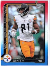 2025 TOPPS CHROME FOOTBALL RED WHITE BLUE REFRACTOR JONNU SMITH