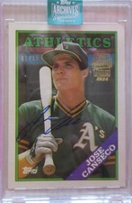 2024-1985 Topps Archives MLB Signature Series Jose Canseco ON CARD AUTO SSP 1/19