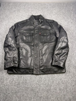 Levi Strauss & Co. ブラックレザージャケット XL Levi Strauss & Co Jacket Mens XL Black Faux Leather Motorcycle