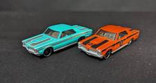HOT WHEELS PAIR OF '65 PONTIAC GTO MODELS TURQUOISE + ORANGE 2020/23 MULTIPACKS
