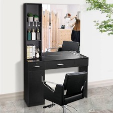 Barber Salon Station Wall Mount Hair Styling Salon Beauty Furniture with Mirror