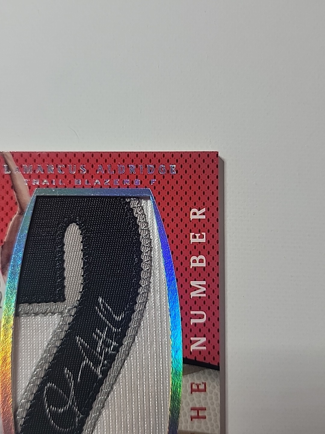 2007 LaMarcus Aldridge Upper Deck SP - By The Number /50 Patch Auto BN-LA view 3