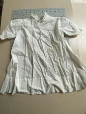 Antique Baby Dress White Cotton Pintuck Embroidered Christening Gown