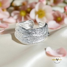 ANELLO DONNA A FASCIA LAVORATO IN ARGENTO 925 RODIATO REGOLABILE RAGAZZA