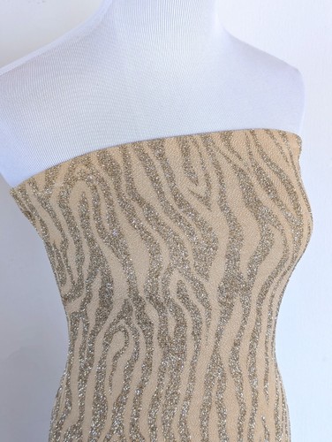 90s Y2K Charlotte Russe Strapless Maxi Gown Sz M Metallic Glitter Bodycon Slit - Picture 6 of 10
