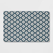 Threshold Accent Rug 24” X 36” Blue Diamond Woven Scatter Flat Pile Home Decor