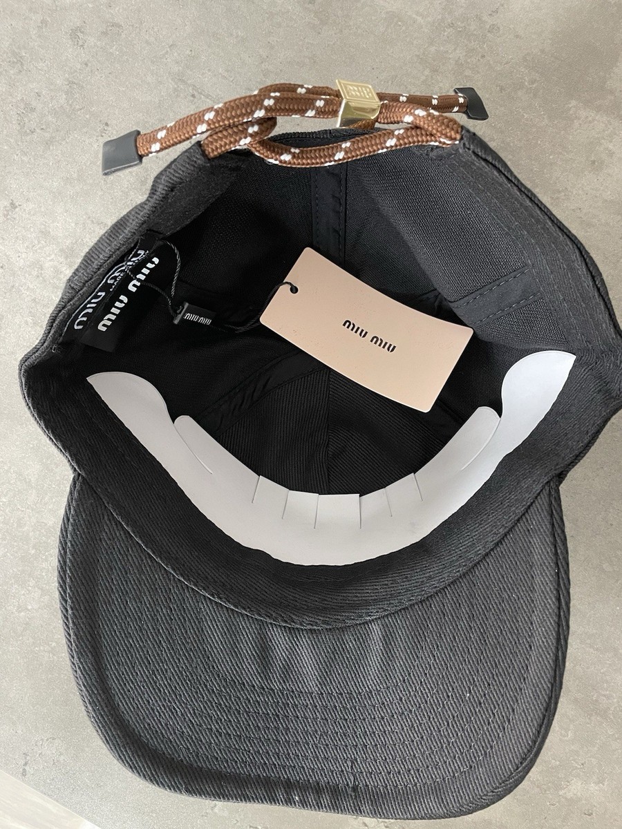 miumiu Drill baseball cap黒mサイズ　試着のみ、美品 Black Drill Baseball Cap | Miu Miu