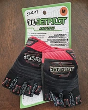 Jet Pilot Race Tech Race Gloves Black/ Red Short Finger  Medium New Old Stock