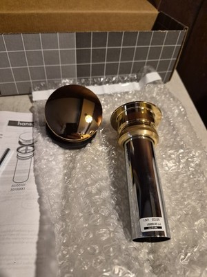 Hansgrohe 50100 Polished Gold Push Open Sink Drain Bathroom 1-1/4 Inch 50100991
