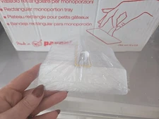 New pavoni clear rectangular monoportion tray (250 in box)