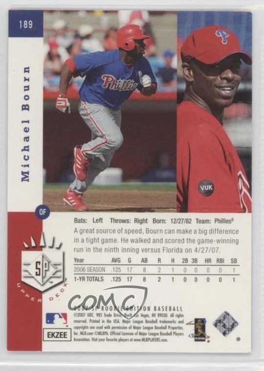 2007 SP Rookie Edition Michael Bourn #189 - Image 2 of 2