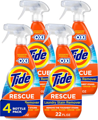 Tide Rescue Laundry Stain Remover w Oxi Spray 22 Fl Oz Pack of 4 Tough on Stains