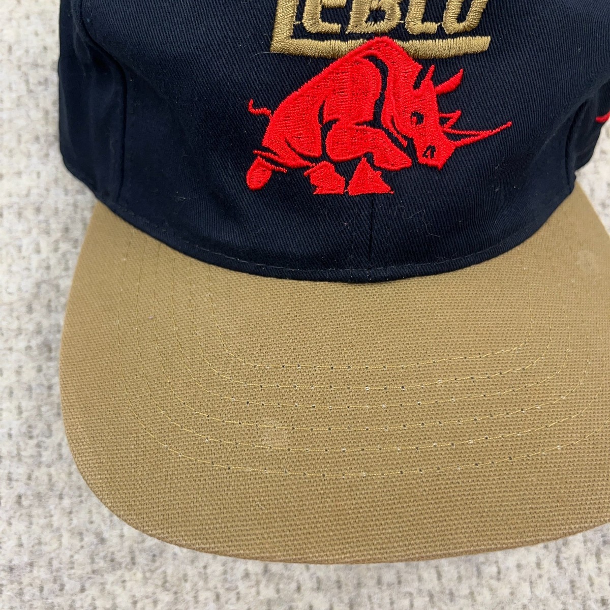 Vintage Fishing Hat Cap Strap Back Zebco Rhino Reels 90s Y2K Promo
