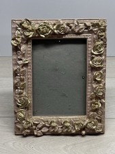 Beautiful Picture Frame Rose's 3D Floral Flowers 5x7 Photo Vintage
