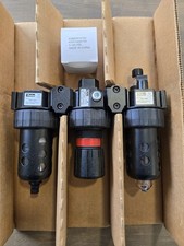 Parker Prep-Air II 06B12A18A2BC 3-Unit FRL Filter Regulator Lubricator 1/4" NPT