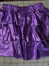 Purple Metallic Skirt Youth Girls Size 8Y 12 L Please Read Description