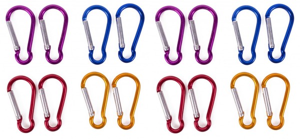 8X Karabinerhaken Alu SchlüSselanhäNger SchlüSsel Karabiner Haken Mini Set Klein-image