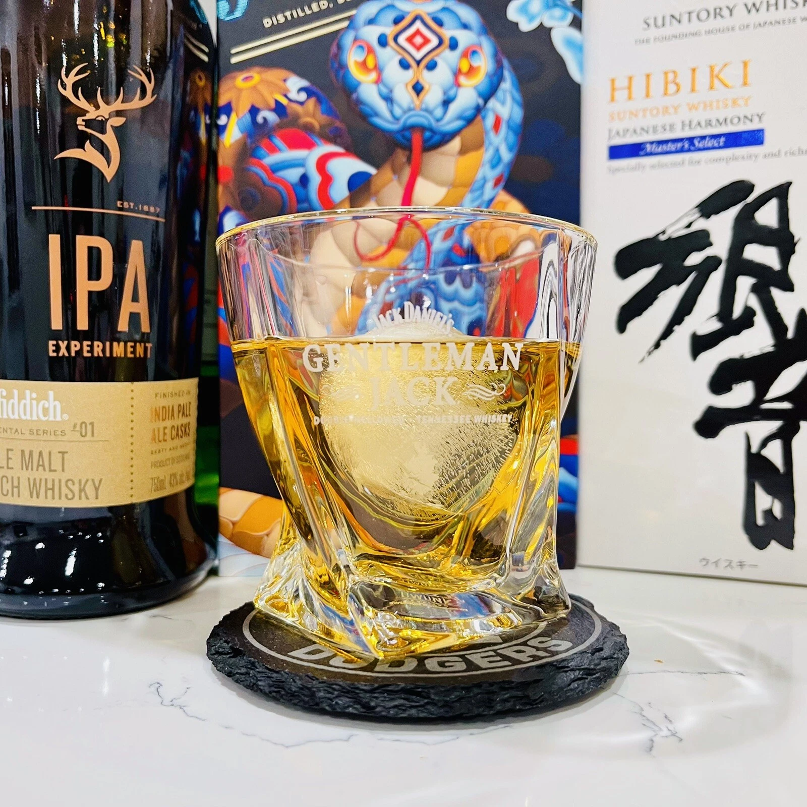 Engraved Gentleman Jack Whiskey Glass - Twisted Whiskey Glasses