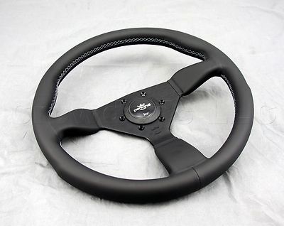 f*3様 Personal Grinta 350mm ブラックレザー（当時物） Personal Grinta Steering Wheel 350mm Black Leather Grey Stitching