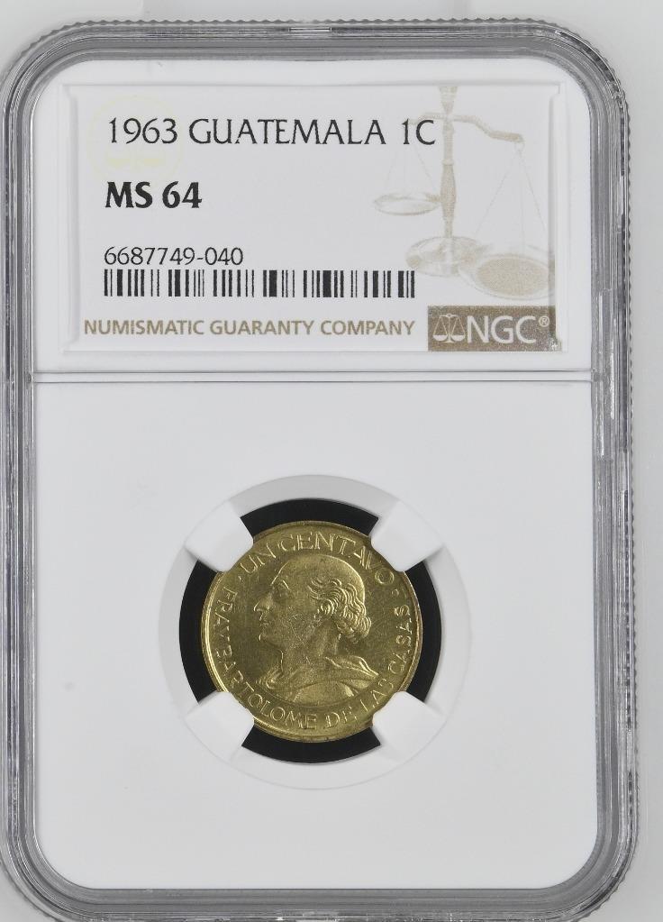 Guatemala 1 Centavo 1963 NGC MS 64