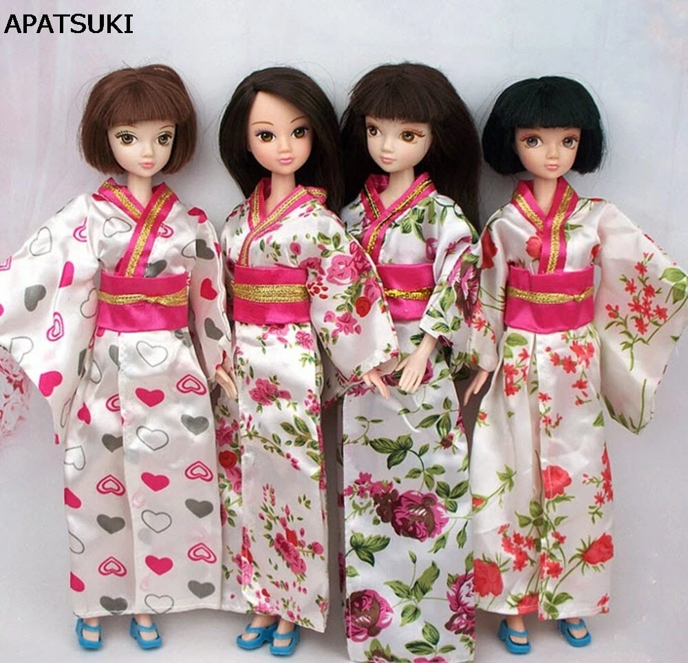 Fashion Doll Clothes Outfit Traditional Japanese Kimono Dress For