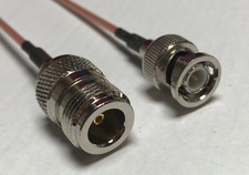 BNC Male to N Female Pick Your Length RG178 Coaxial Cable Mil-C-17 USA LOT