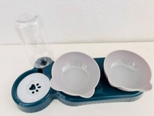 elavated cat double bowls stainless steel inclinedfood bowl water bowl