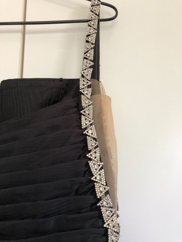 REBECCA VALLANCE Danielle BLACK Midi Dress Size 8 diamante straps - Picture 11 of 24