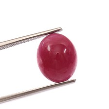 5.5CT 9x11mm Natural Oval Red Ruby Cabochon Loose Gemstone Unheated Untreated