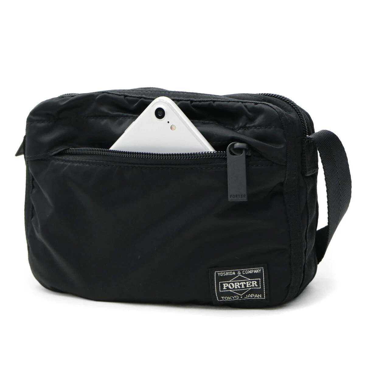 Porter frame shoulder bag, mini shoulder bag, Yoshida bag, khaki, nylon, Japan